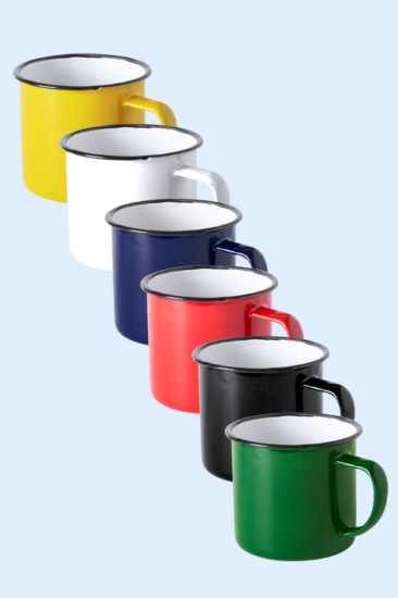 Metalen Koffiemokken 6 stuks