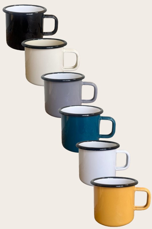 Premium Emaille Bekers 6 stuks