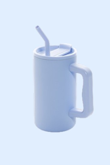 Grote drinkbeker met rietje