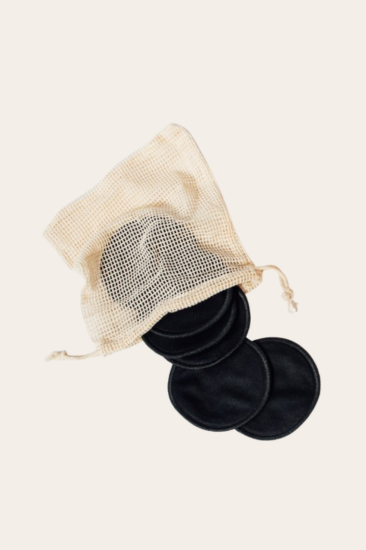 Zwarte herbruikbare wattenschijfjes