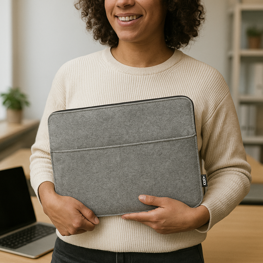 RPET vilten 14 inch laptoptas