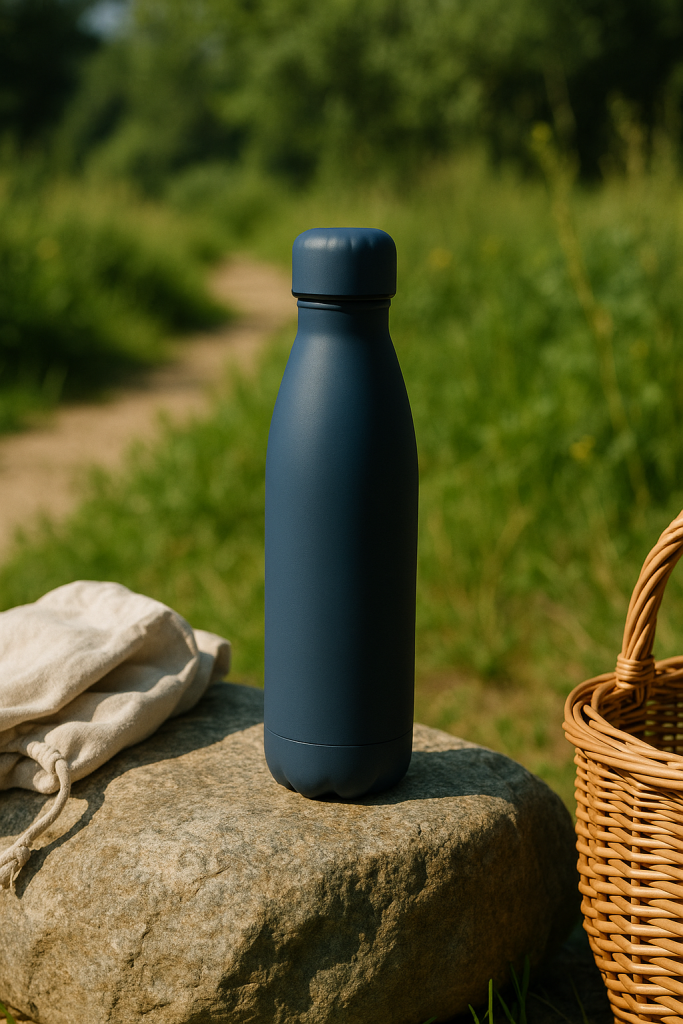 RVS fles met rubberen afwerking