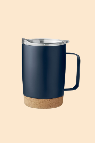 Dubbelwandige roestvrijstalen beker marine blauw