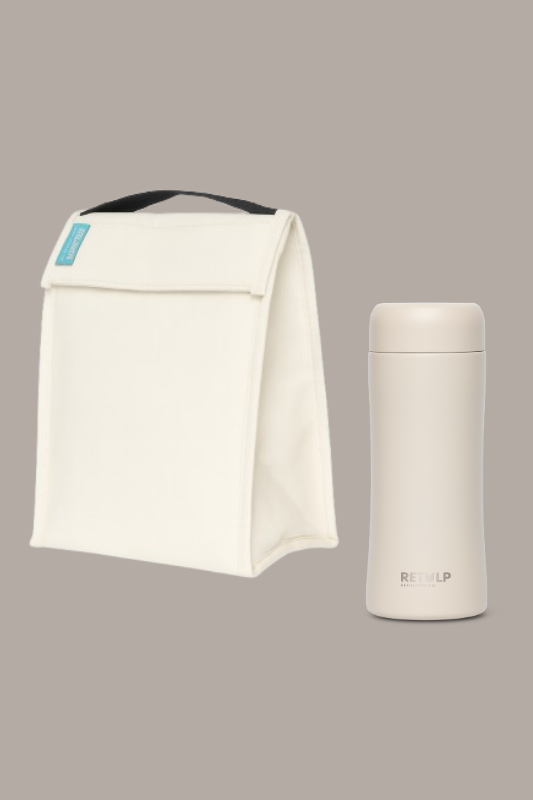 Hot cold pakket thermosbeker koeltas beige