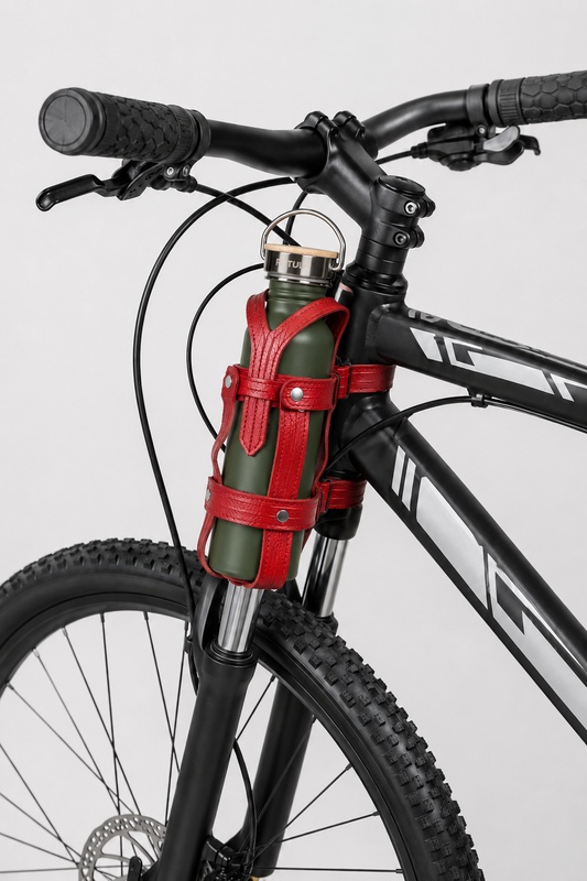 Fiets flessenhouder van brandweerslangen