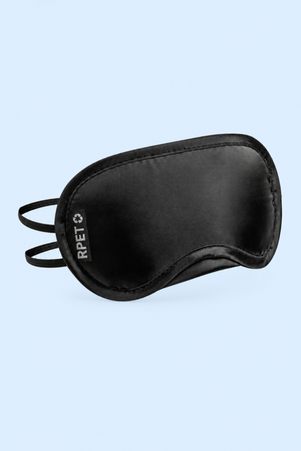 Zwart Slaapmasker van Gerecycled RPET met Zakje