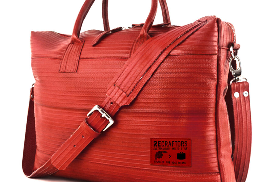 Retulp upcycling uniek tas Retulp alternatief laptoptas van brandweerslang origineel cadeau bijzonder geschenk