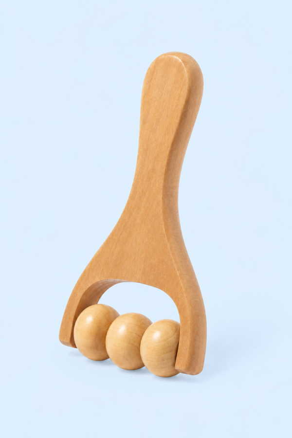 Houten Handmassager met 4 Massageballen