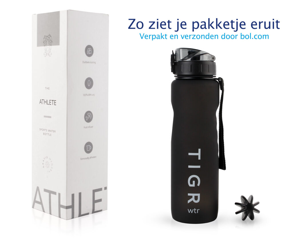 The Athlete 1000 ml shakebeker voor eiwitshakes.